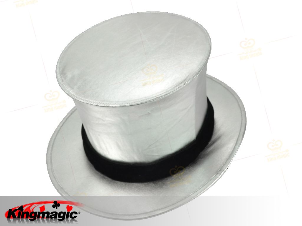 Folding Top Hat - silvery - Click Image to Close