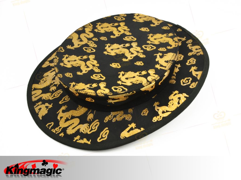 Folding Top Hat - Gold Dragon - Click Image to Close