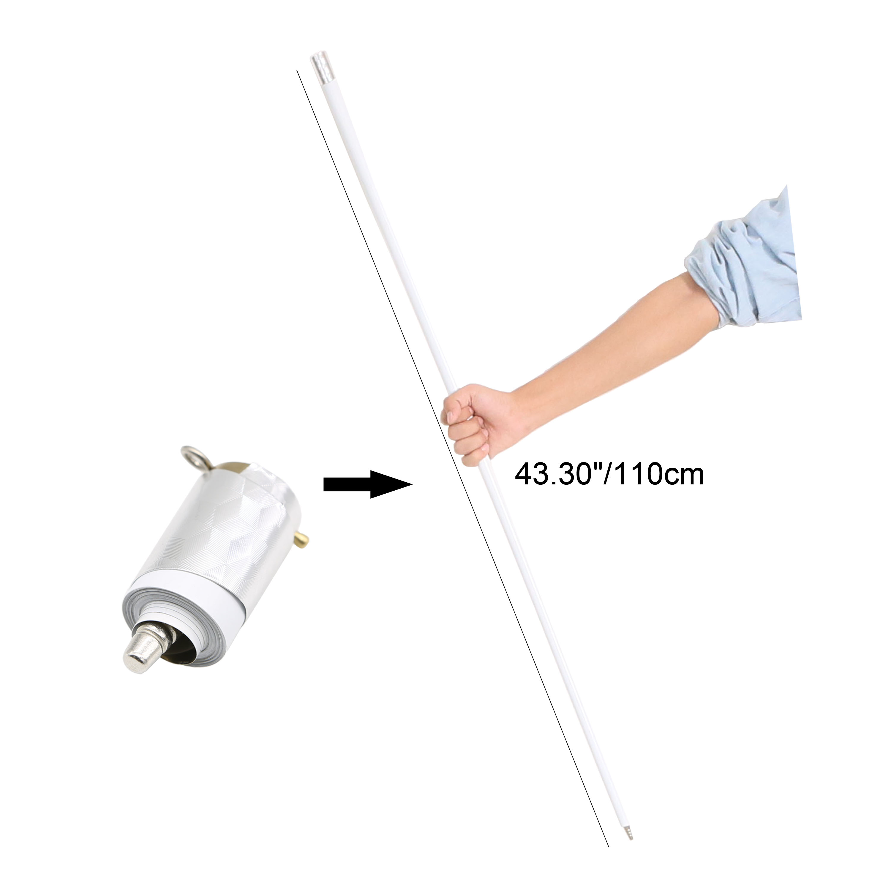 Mahka Appearing Cane (White) Metal