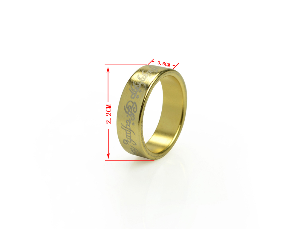 Gold PK Ring Lettering 18mm (Small)