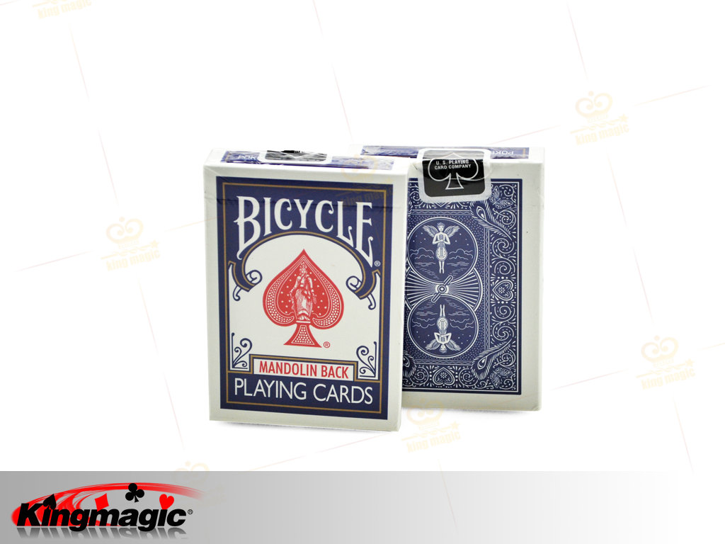 Bicycle 809 Mandolin Back Playing Card (Blue) - Click Image to Close